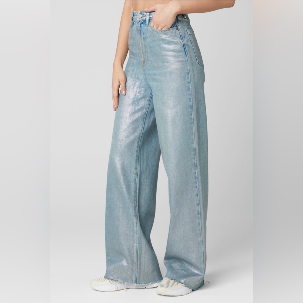 BLANKNYC in Silver Star Rib cage Wide Leg Denim Pant- New with tags! - Picture 3 of 6